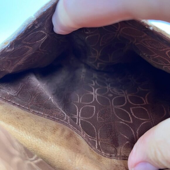 Fossil Leather Crossbody Bag MultiTexture Brown, Gray, Silver Vintage Classic - Picture 3 of 16